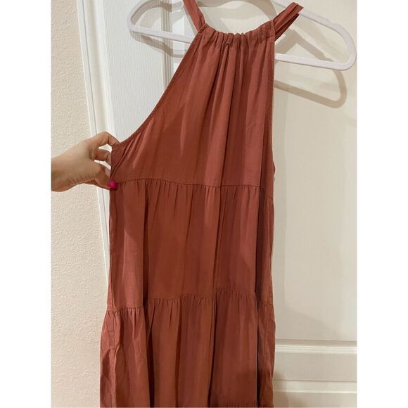 Anthropologie Cloth & Stone Tiered Halter Midi Dress Size XS - Picture 3 of 9